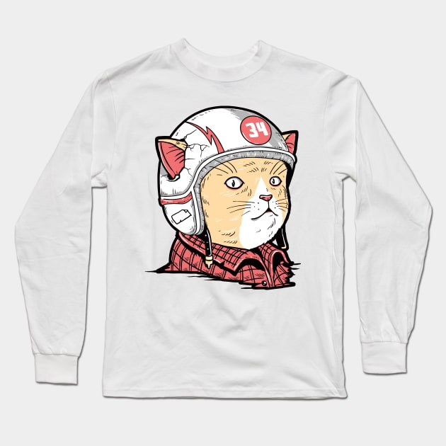 Cat racer Long Sleeve T-Shirt by sharukhdesign